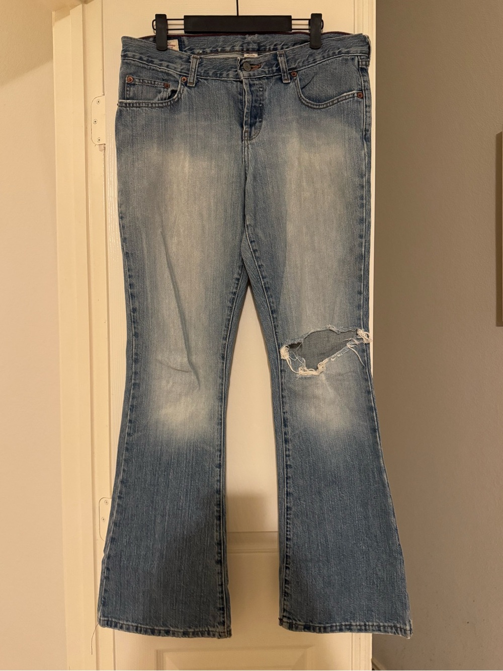 Abercrombie & Fitch Vintage Light Blue Distressed Flare Jeans